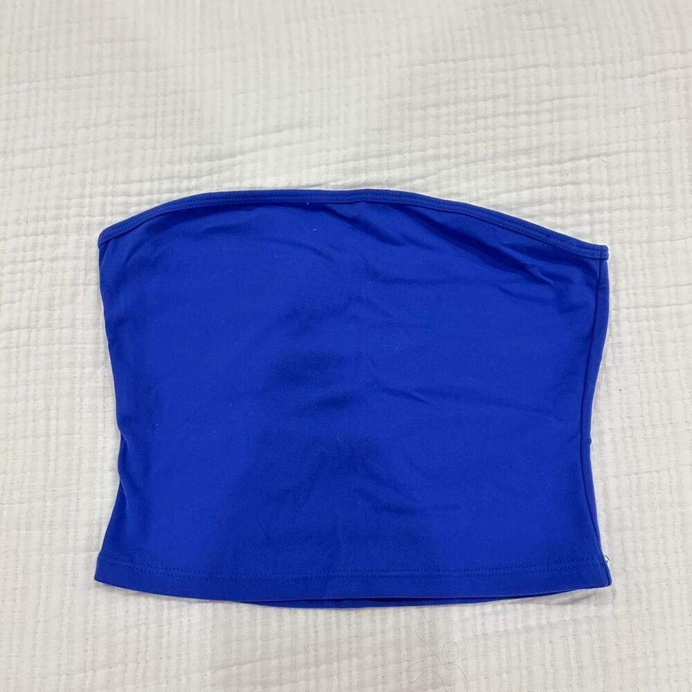 pretty little thing electric blue contour sculpt strapless bandeau top